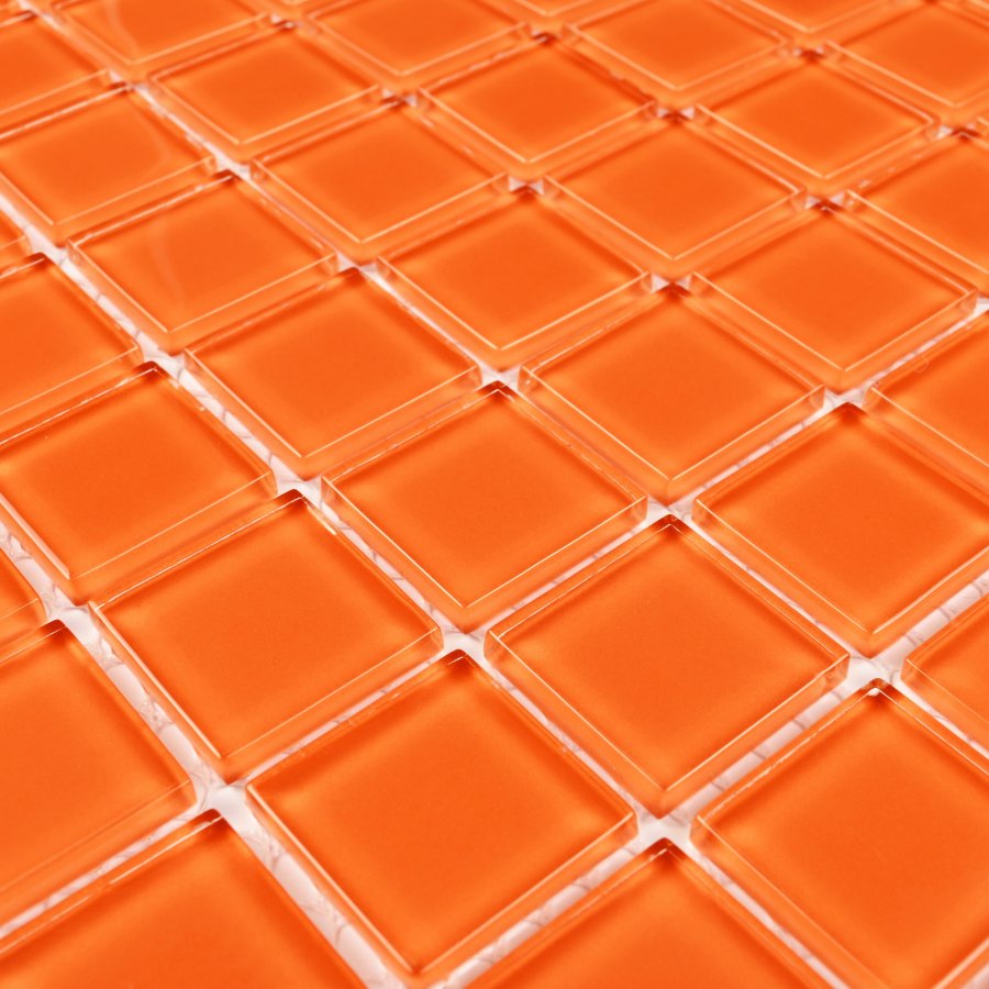 Плитка декоративная стеклянная Orange glass/Оранжевое стекло 4*25*25 300*300 арт. 90622