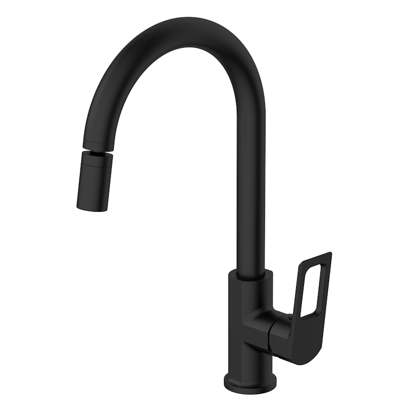 Смеситель для кухни с аэратором на шарнире Voda Surf Black SF519BAR, черный арт. 171779