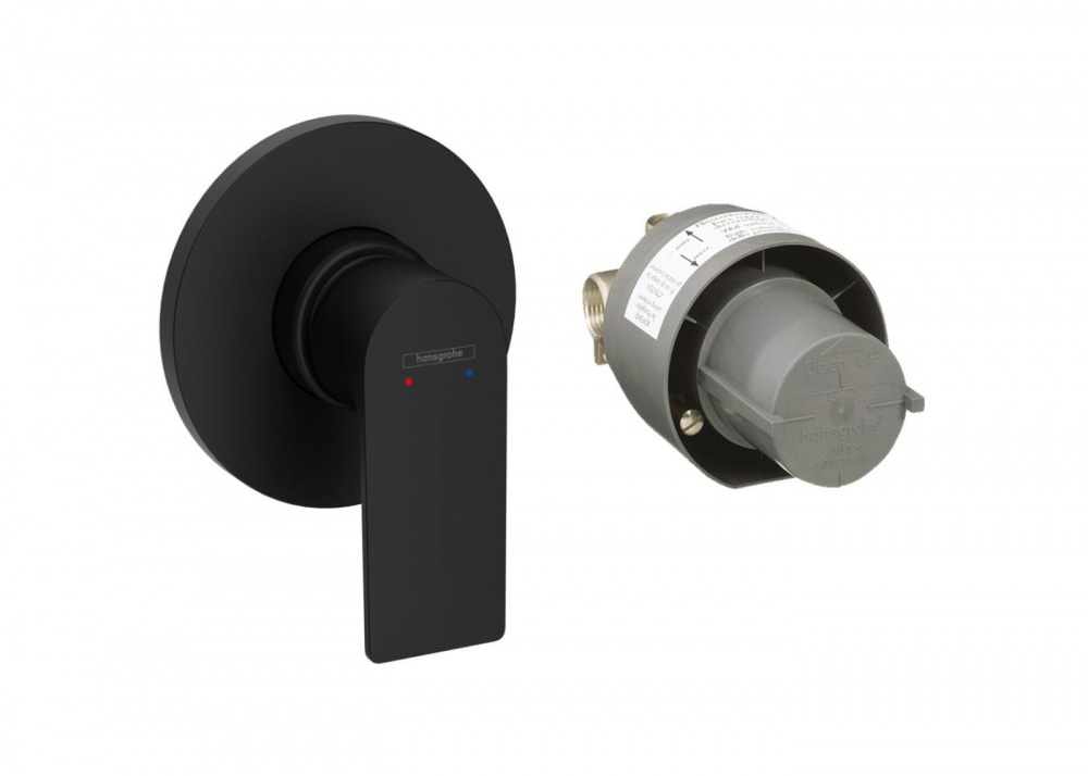 HANSGROHE Rebris E Смеситель для душа, 1 потребитель, (скрытая часть в комплекте), матовый черный арт. 38730