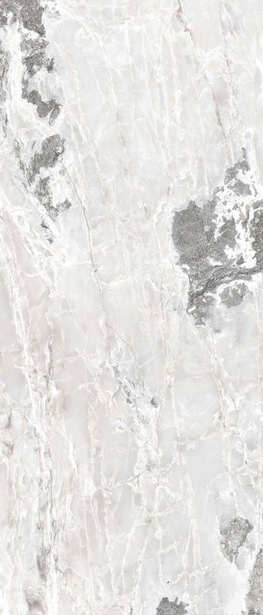 Керамогранит  ONYX&MORE WHITE BLEND GLO 6MM R 120x280 арт. 84014