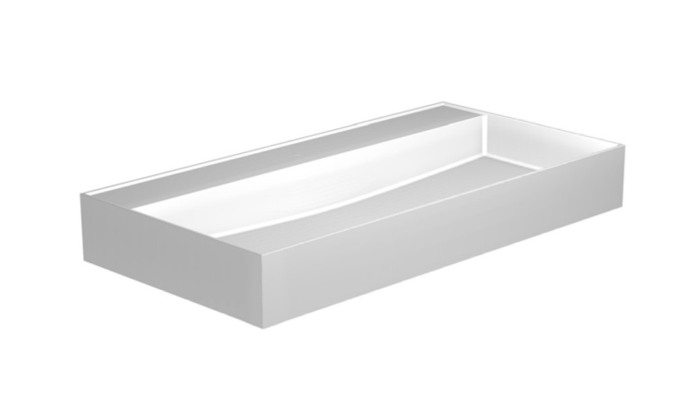 VERONA STYLE Раковина “Cube” 90х46 см, БЕЗ отв., БЕЗ перелива, БЕЗ ДК, Solid Cast белый матовый арт. 210010