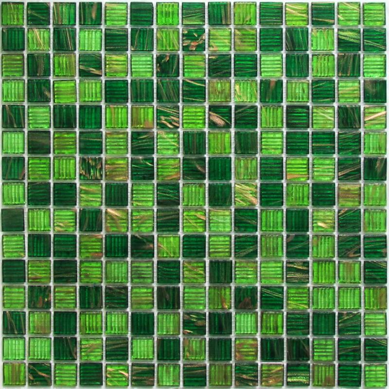 Плитка декоративная стеклянная Verde/Свежая зелень 4*20*20 327*327 арт. 90676