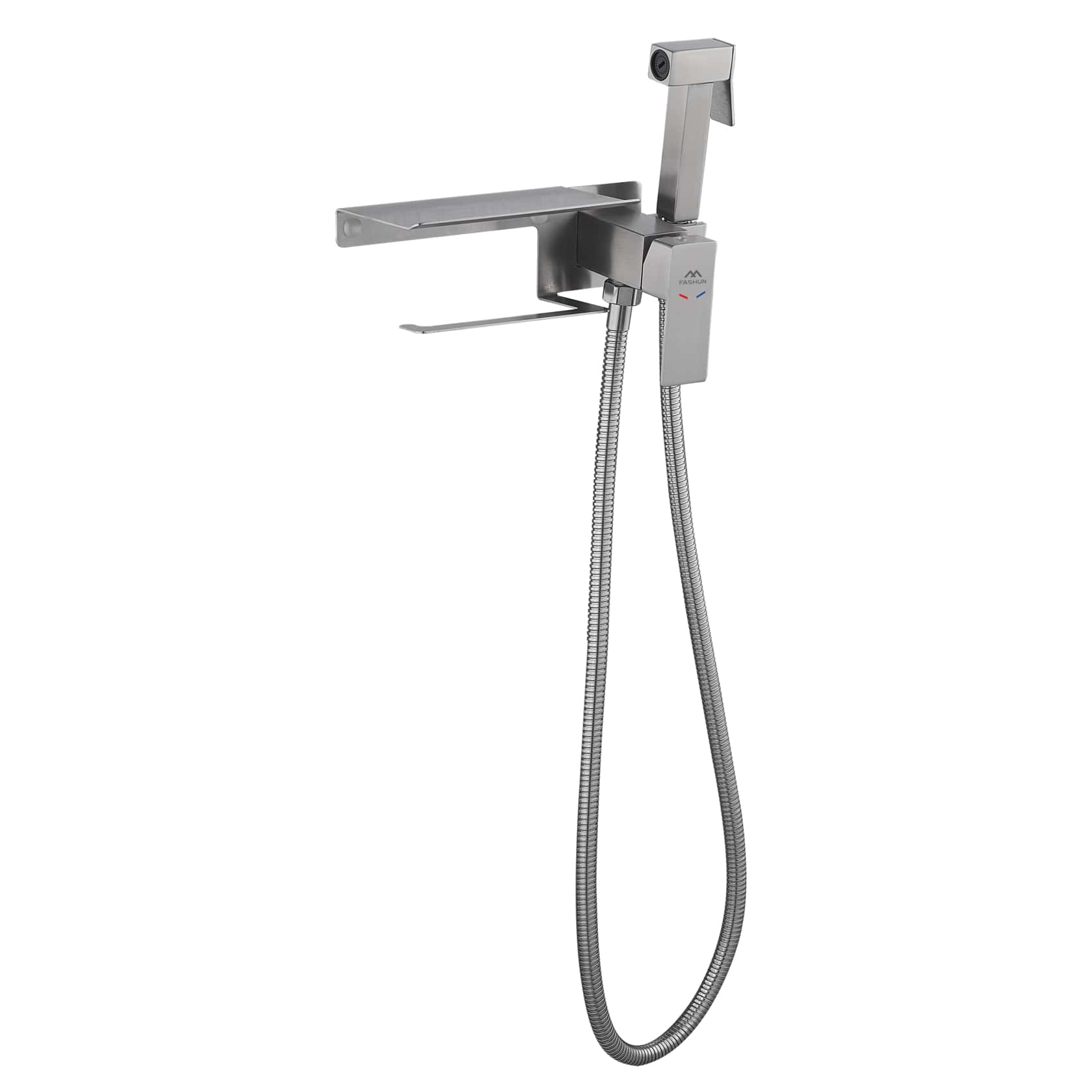 Гигиенический душ со смесителем и держателем туалетной бумаги FASHUN A57704, сатин арт. 189446