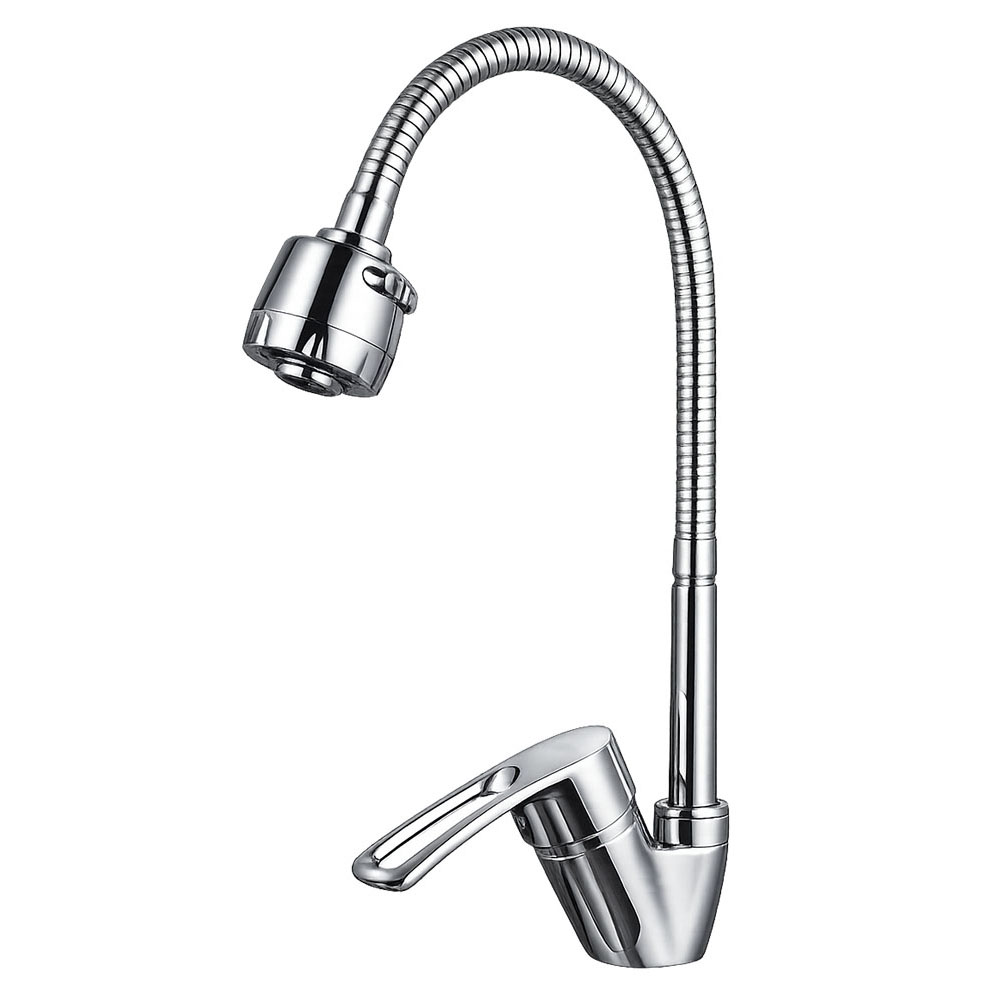 Смеситель для кухни с гибким изливом и режимом душ FRAP F43701-B, хром арт. 172613