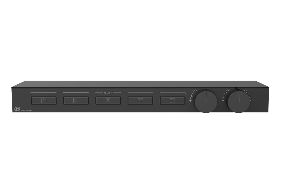 GESSI HI-FI SHELF Внешняя часть термостата с полкой 5 режимов, с кнопками вкл/выкл, Black XL арт. 38004