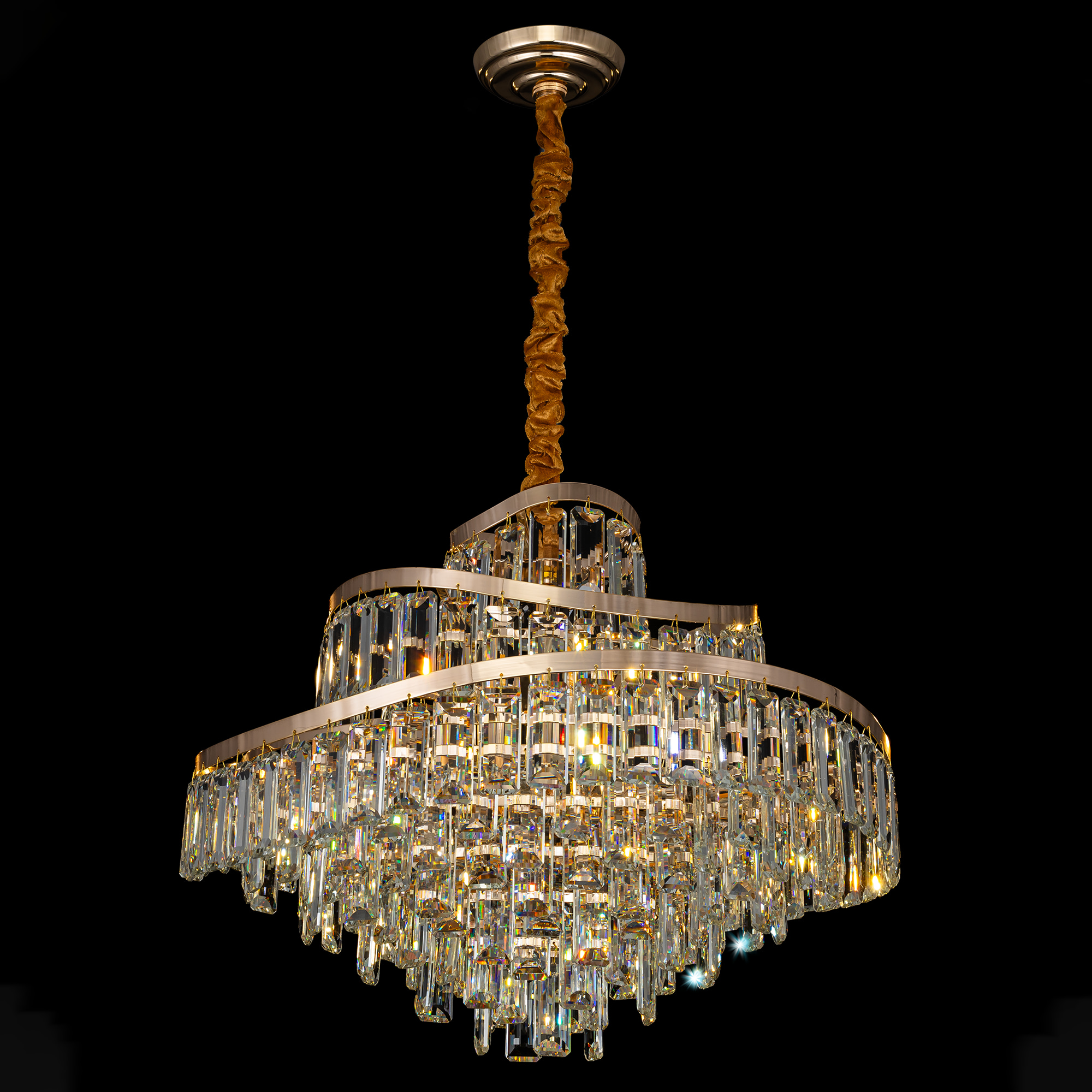 Citilux NAIAD CL315162 Люстра хрустальная подвесная Золото арт. 89460