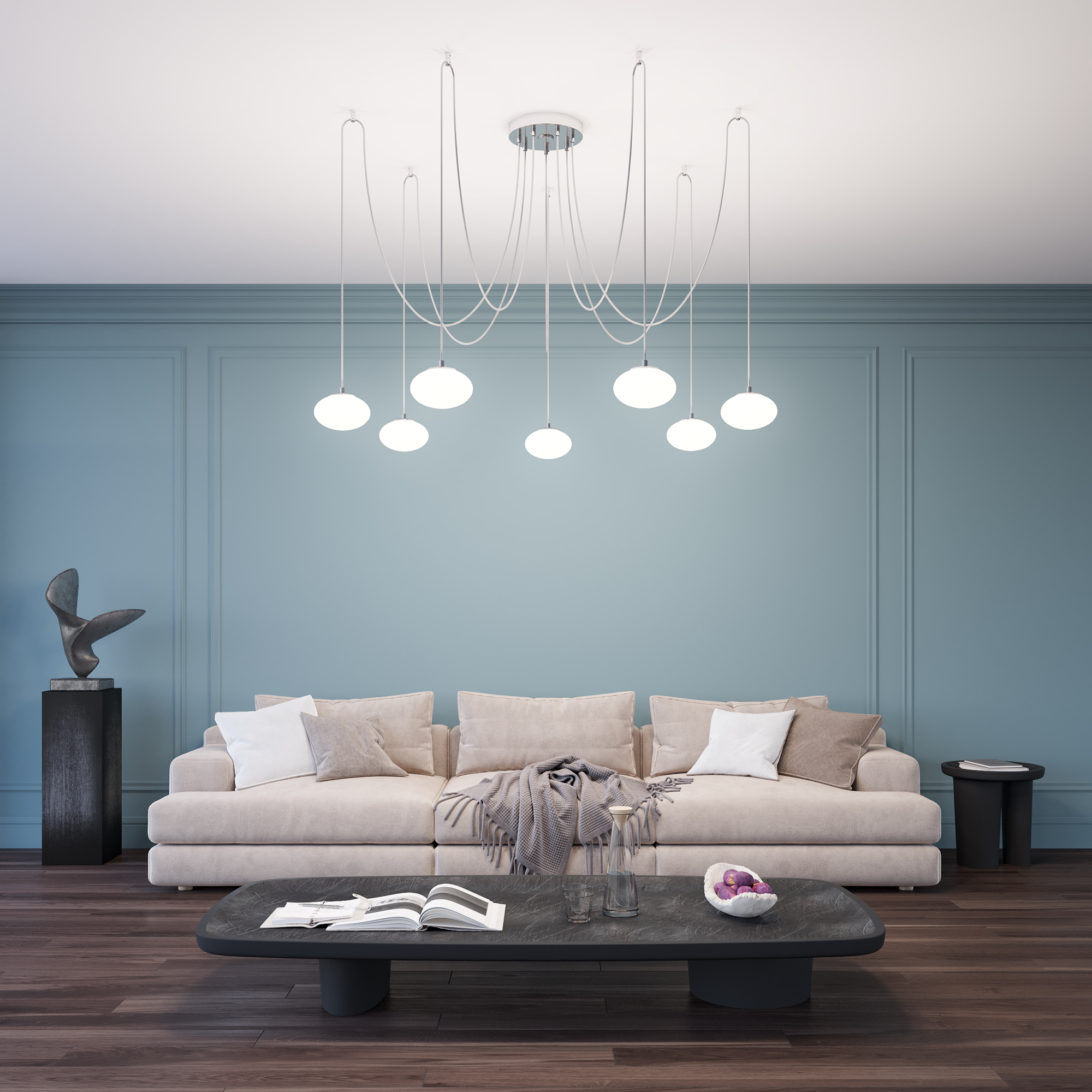 Citilux ATMAN SMART CL226A071 LED RGB Умная подвесная люстра Матовый Хром арт. 89429