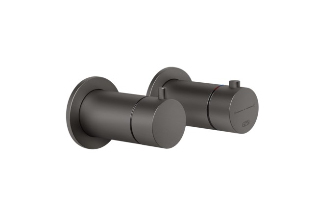 GESSI Внешние части для термостатического смесителя на 2 выхода, Black Metal Brushed PVD арт. 39847