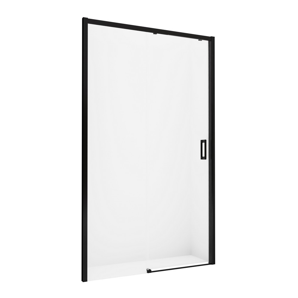 NEW TRENDY PRIME Двери в нишу, левая, 110(107,7-111,7)xH200 см, прозрачное 6мм/BLACK арт. 32726