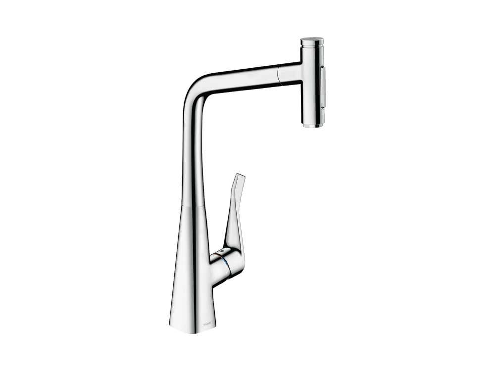 HANSGROHE Metris Select M71 Кухонный смеситель однорычажный, 320, с вытяжным душем, 2jet, sBox, хром арт. 40356