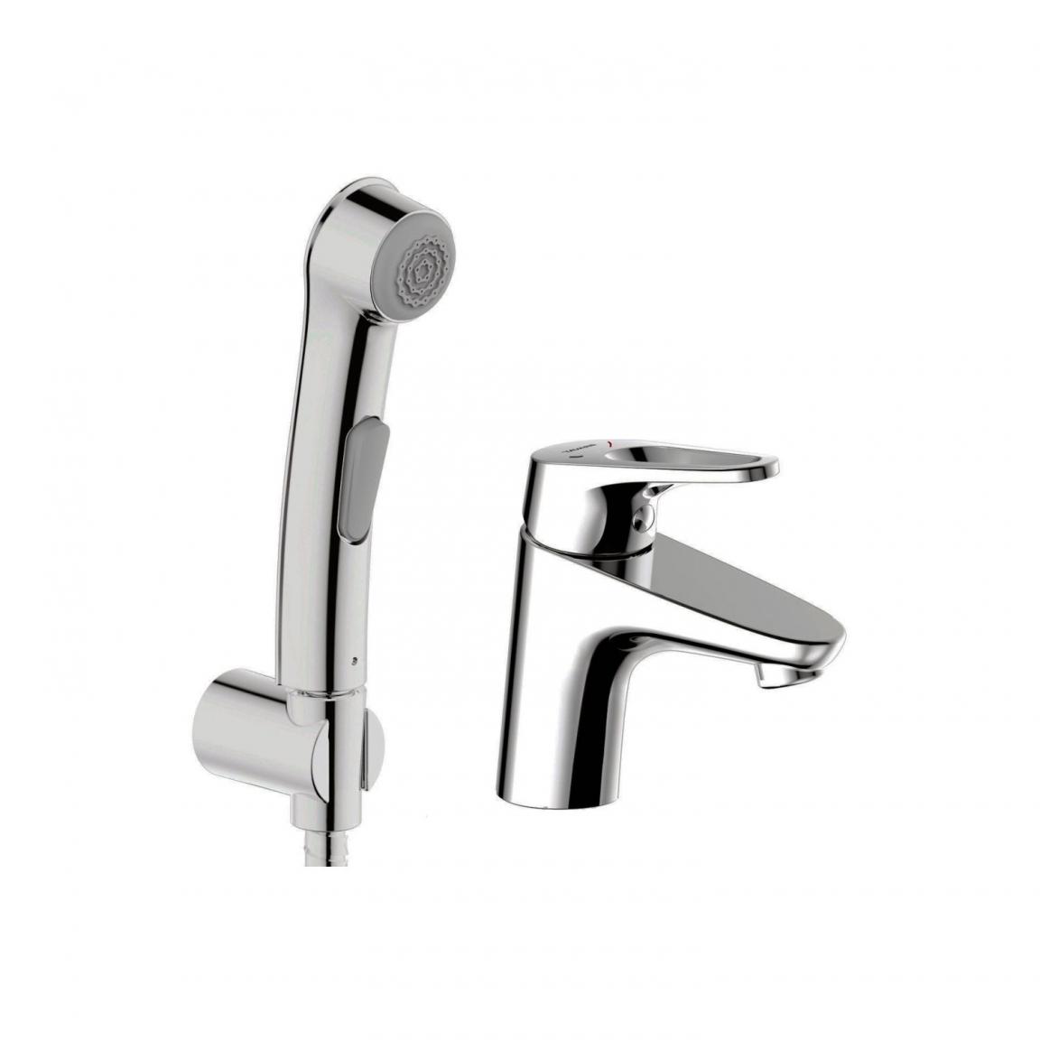 Смеситель для раковины с гигиеническим душем Bravat Drop-D F148162C-1, хром арт. 163135