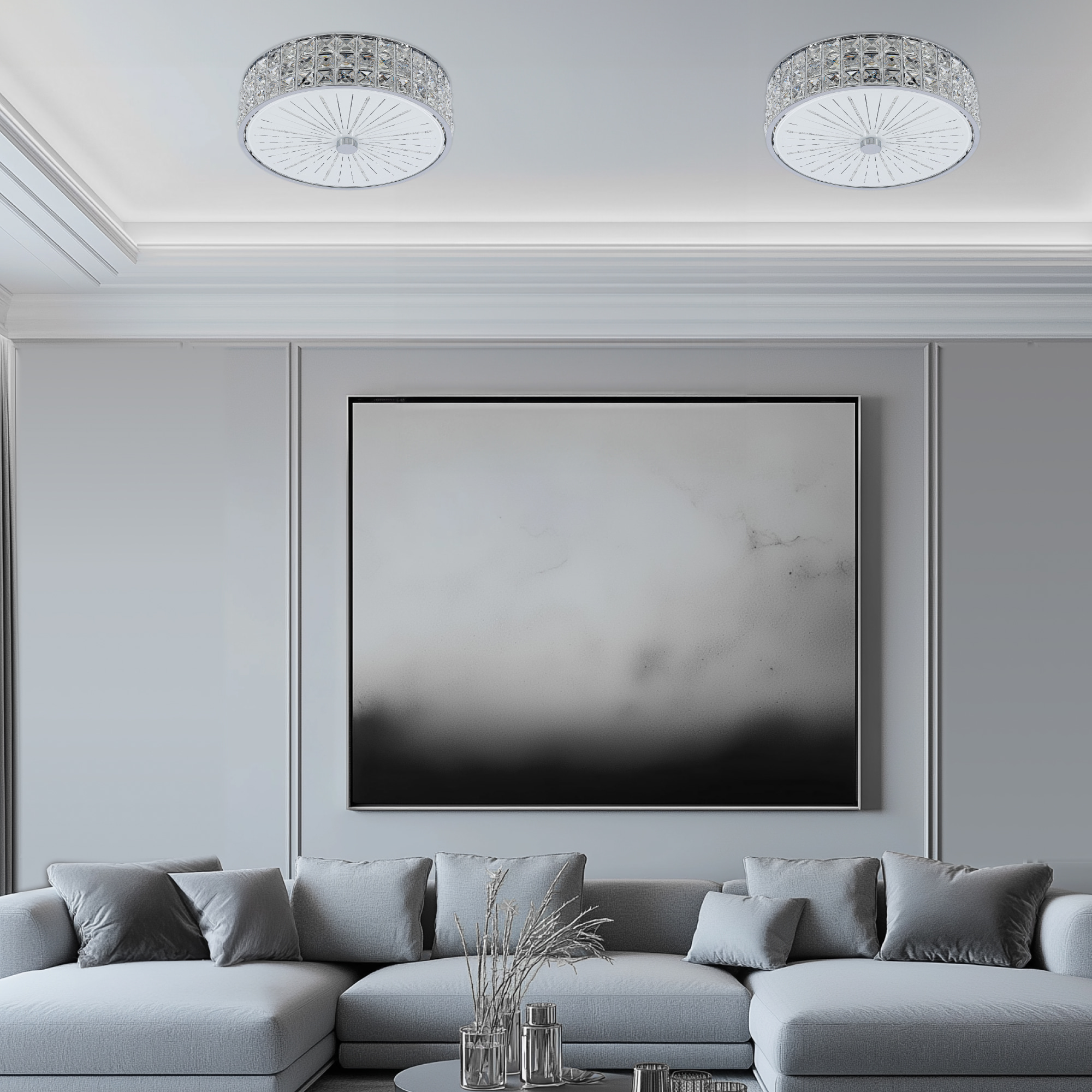 Citilux Портал CL32413G1 LED RGB Люстра хрустальная с пультом Хром арт. 89064