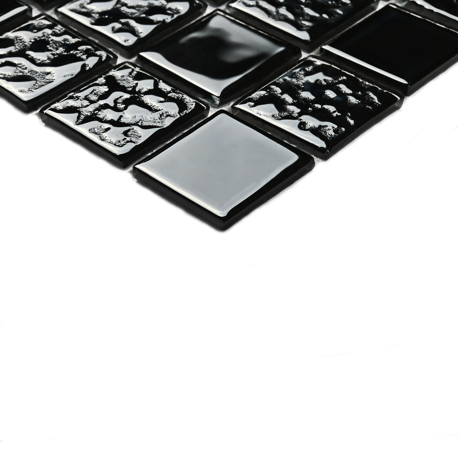 Плитка декоративная стеклянная Black Rose/Чёрная роза 3,5*25*25 300*300 арт. 90699