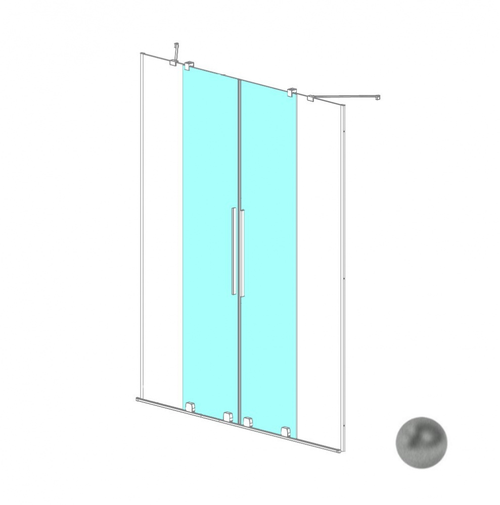 RADAWAY Furo DWD Doors 488 Двери к неподвижным стеклам, 91 Никель браш./прозрачное арт. 32761
