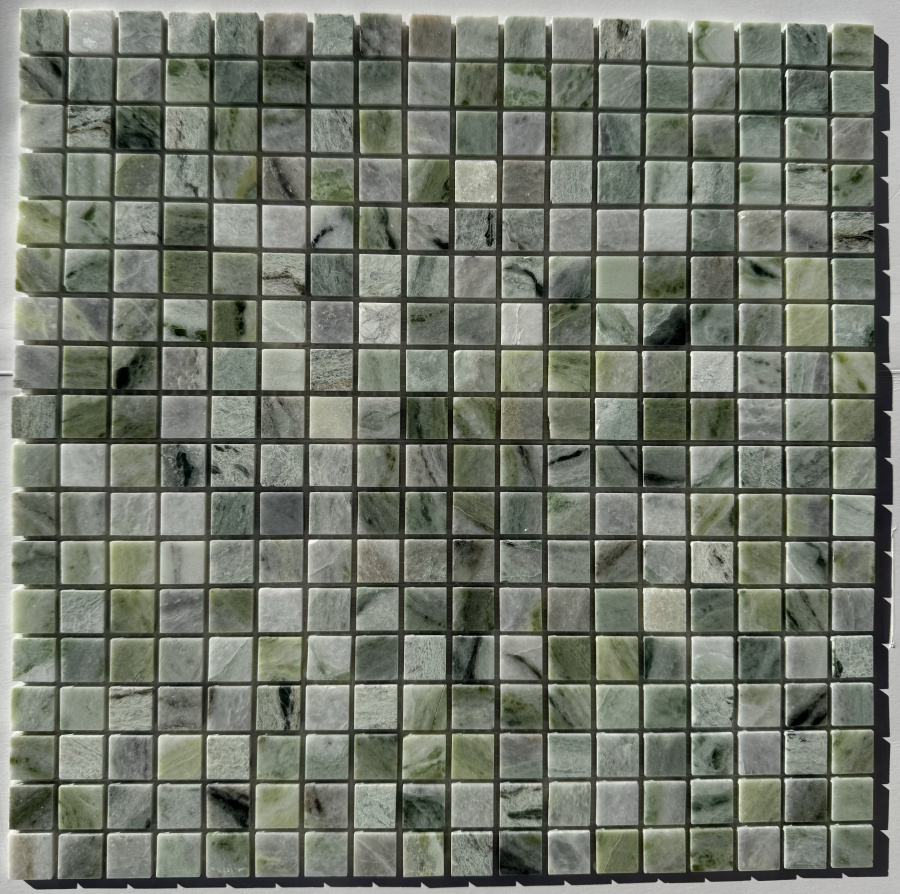 PIX 312 Jet Green, чип 15х15 мм, сетка 305х305х4 мм, Полированная арт. 73867