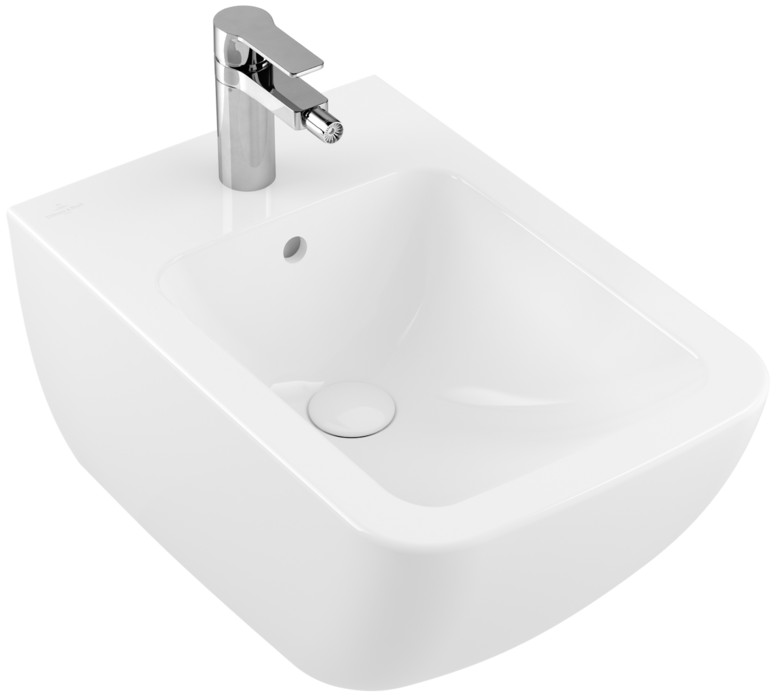 VB VENTICELLO Биде подвесное, 1 отв., с переливом, 375x560 мм, белый с покрытием CeramicPlus арт. 36230