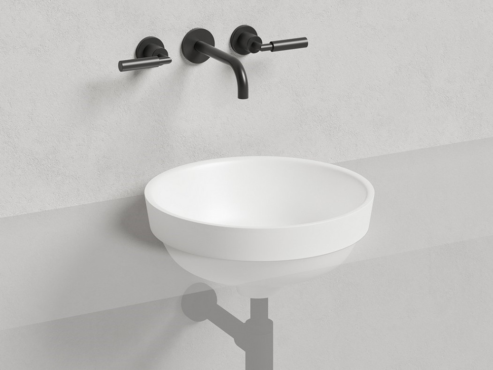 Salini MAREA 03 Раковина полувстраиваемая 415х415х165 мм, БЕЗ перелива, БЕЗ ДК, S-Stone - белый мат арт. 36368