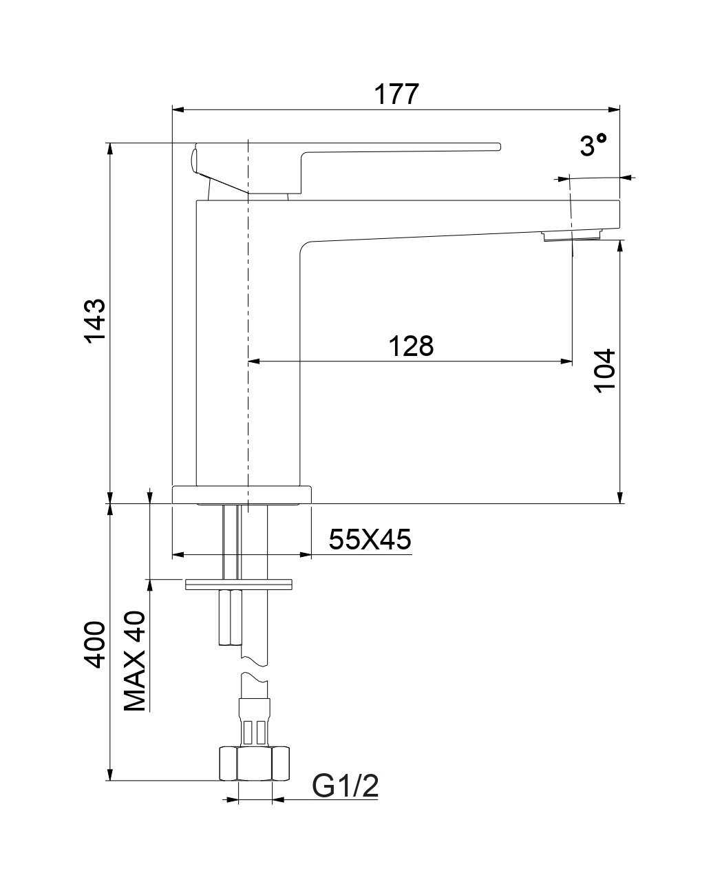 Смеситель для раковины Fiore KUBE 100CR8516, хром арт. 162199