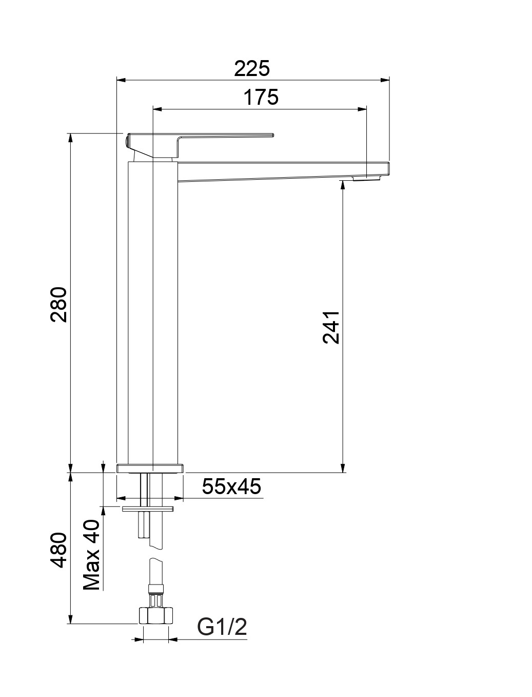 Смеситель для раковины Fiore KUBE 100NN8518, черный арт. 162204