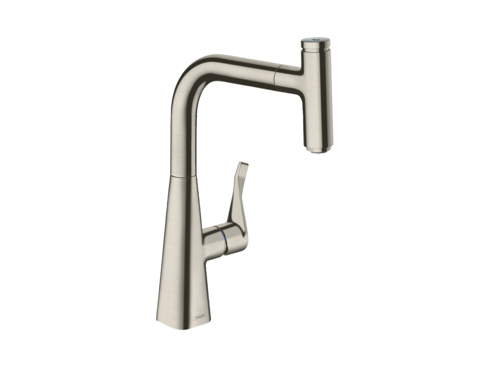 HANSGROHE Metris Select M71 Кухонный смеситель 240 с вытяжным изливом, 1jet, под сталь арт. 40331