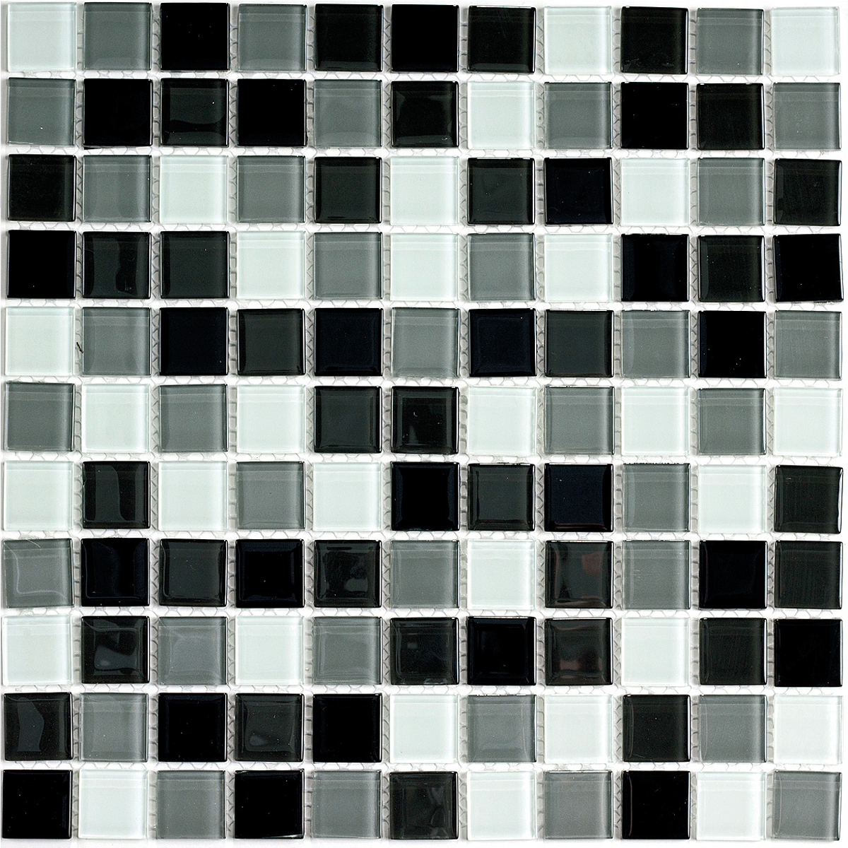 Плитка декоративная стеклянная Carbon mix/Карбон микс 4*25*25 300*300 арт. 90620