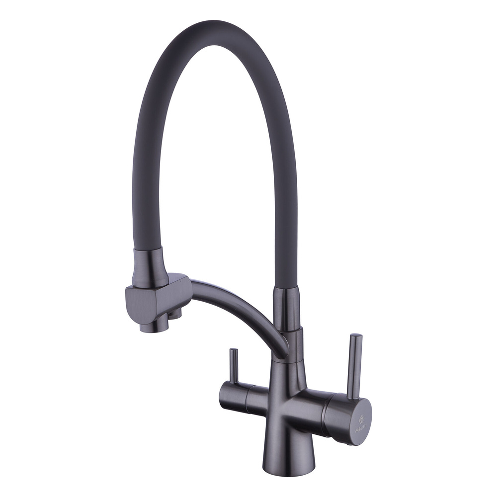 Смеситель для кухни с подключением фильтра для воды Faraday FA-T4372-17, оружейная сталь/серый арт. 212528