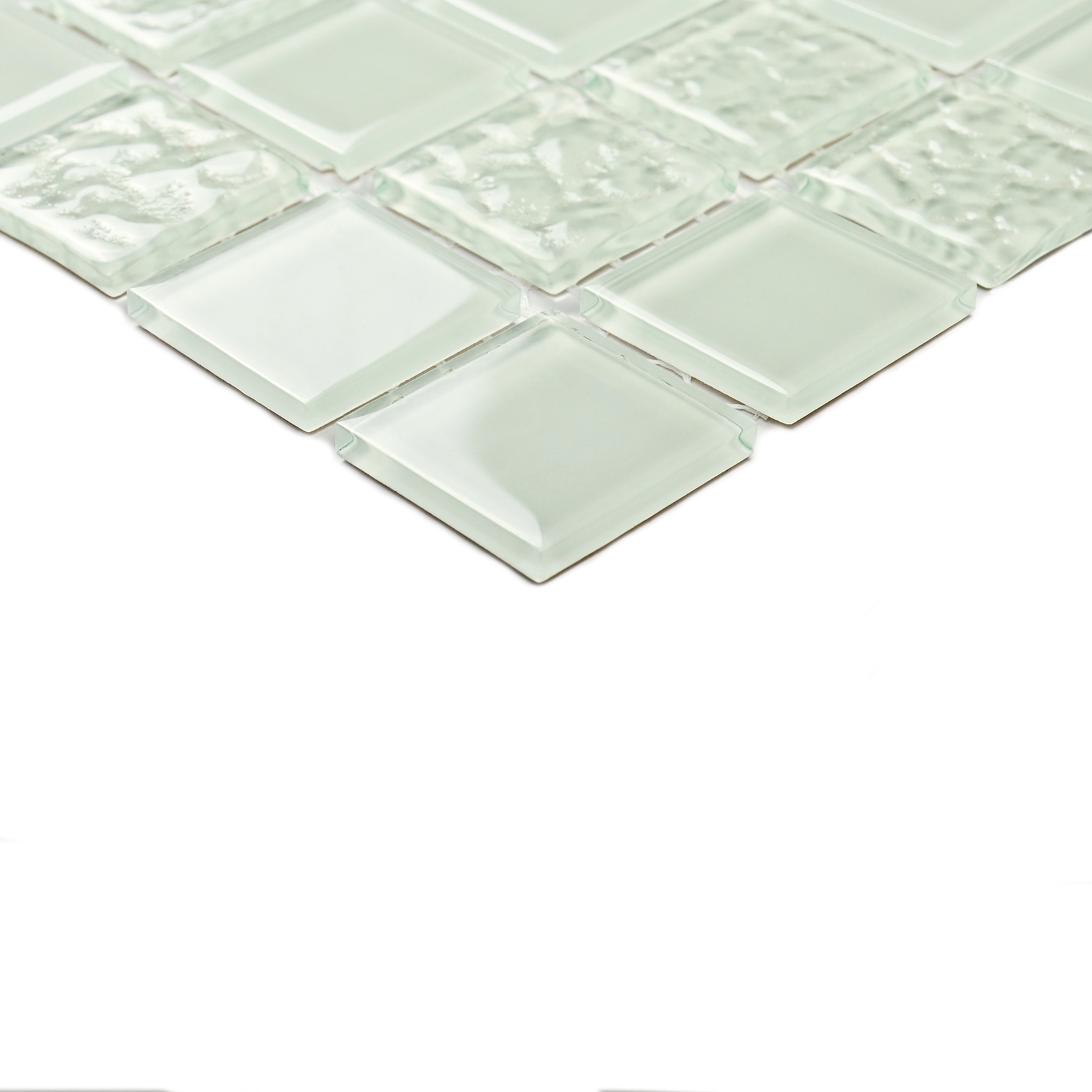 Плитка декоративная стеклянная White Rose/Белая роза 3,5*25*25 300*300 арт. 90700
