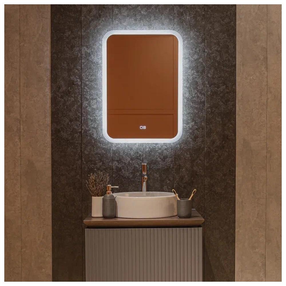 Зеркало Silver Mirrors Stiv-Lite 500х700 - 2 (открытая подсветка, cенсорный выключатель, подогрев) арт. 179034