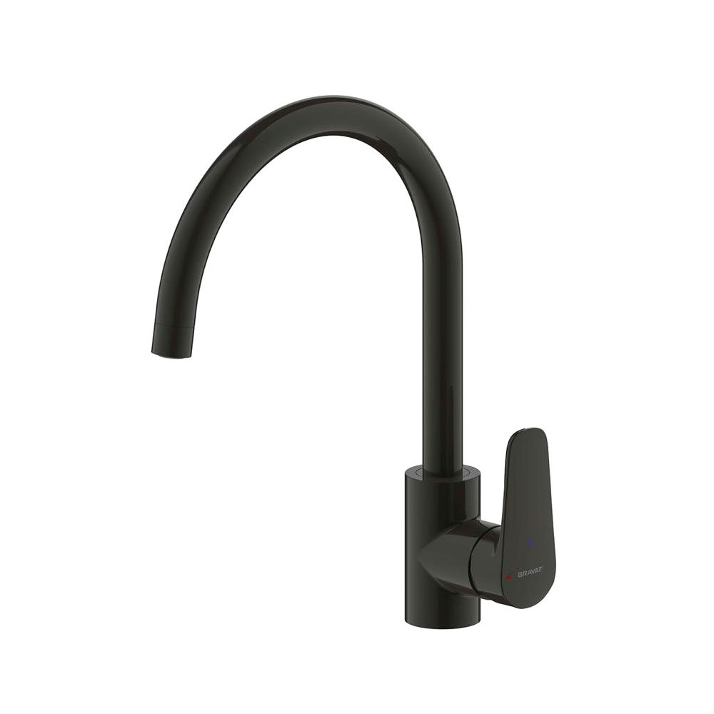 Смеситель для кухни Bravat Rhein F7429564BW-ENG, черный арт. 170014