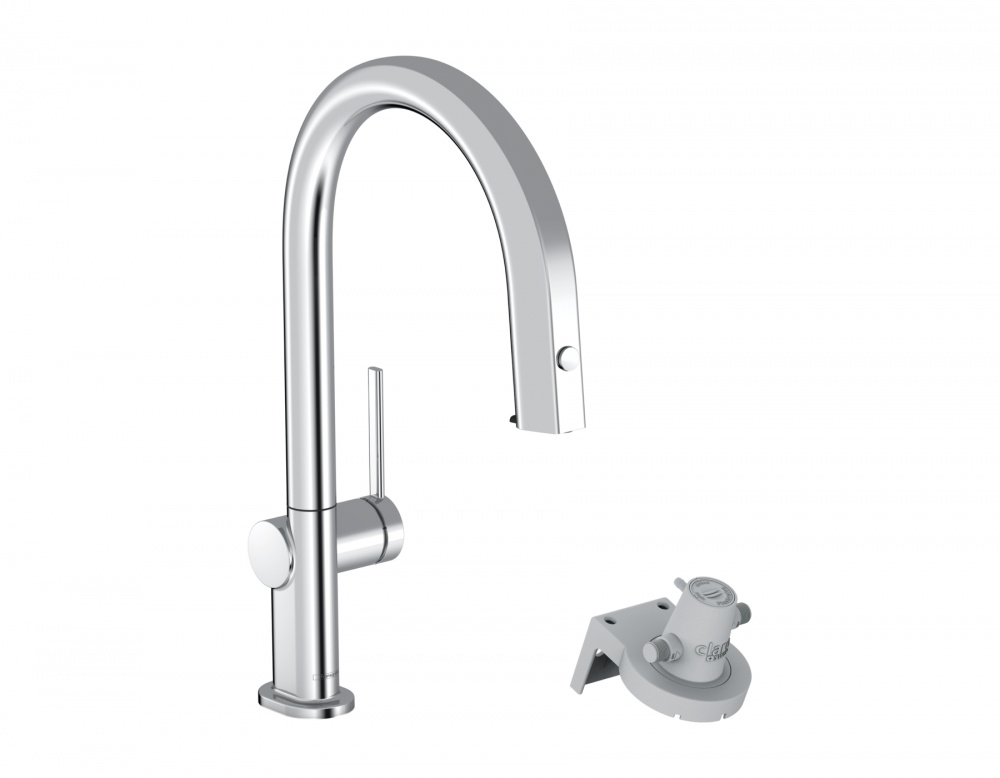 HANSGROHE Aqittura M91 Кухонный смеситель однорычажный, FilterSystem 210, выдвижной носик, хром арт. 40359