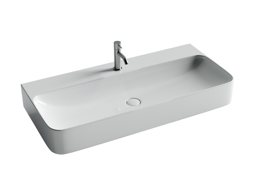 CERAMICANOVA AURA  Раковина подвесная, 1020x476xH140 мм, без перелива, 1 отв., белый арт. 62498