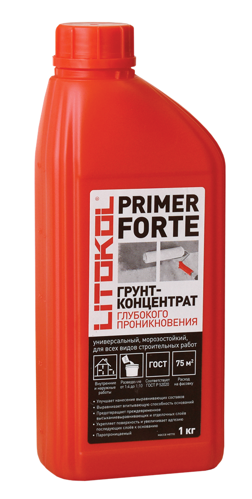 PRIMER FORTE - универсальный грунт-концентрат глубокого проникновения 1 кг арт. 201292