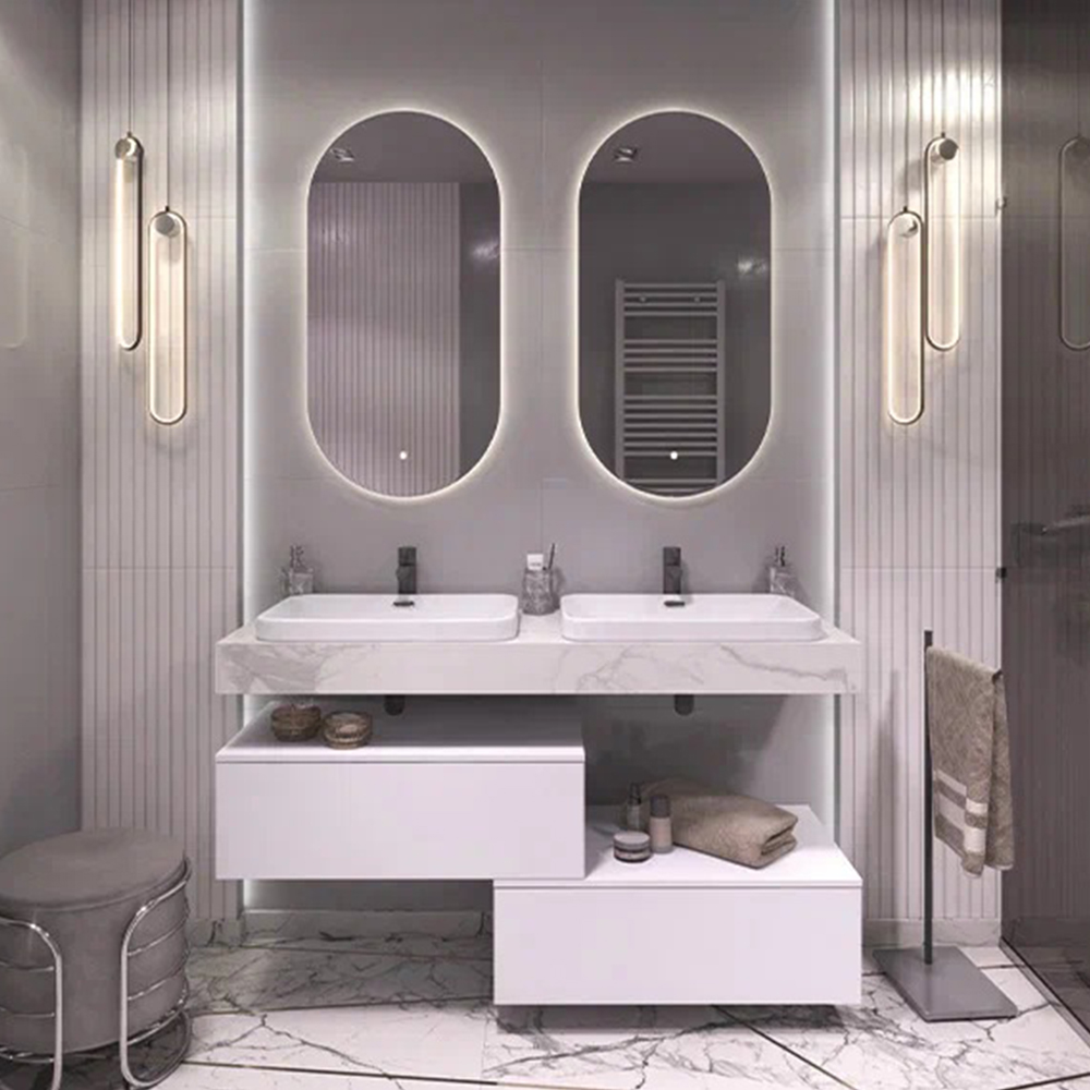 Столешница Velvex Unit 140, белый мрамор арт. 183612