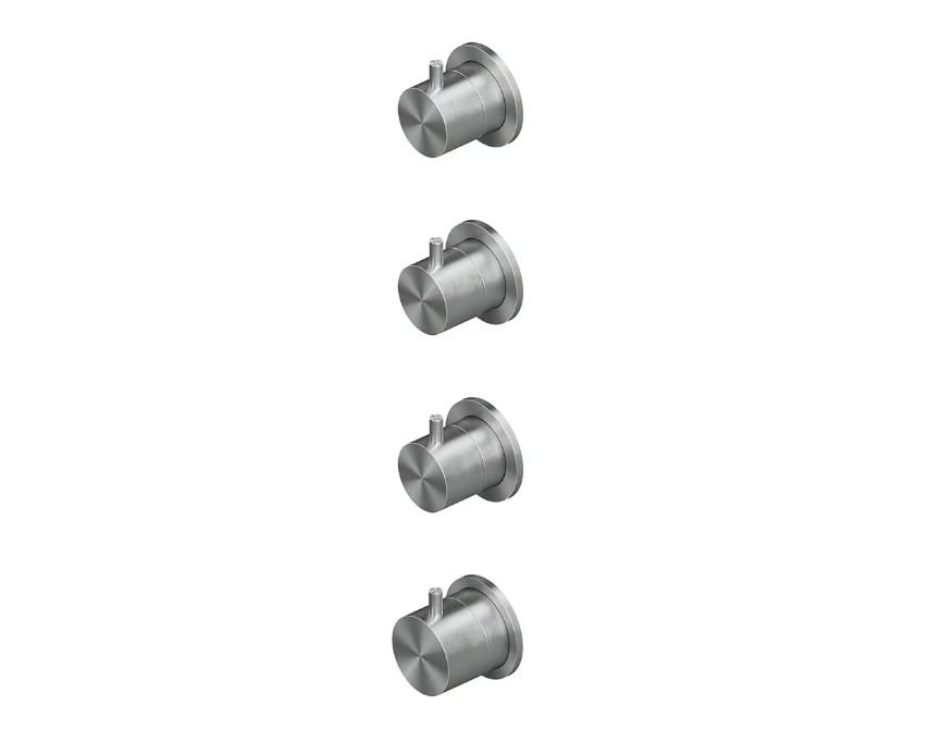 QUADRO DESIGN SOURCE Термостатический смеситель на 3 положения, Brushed Stainless Steel AISI316L арт. 40019
