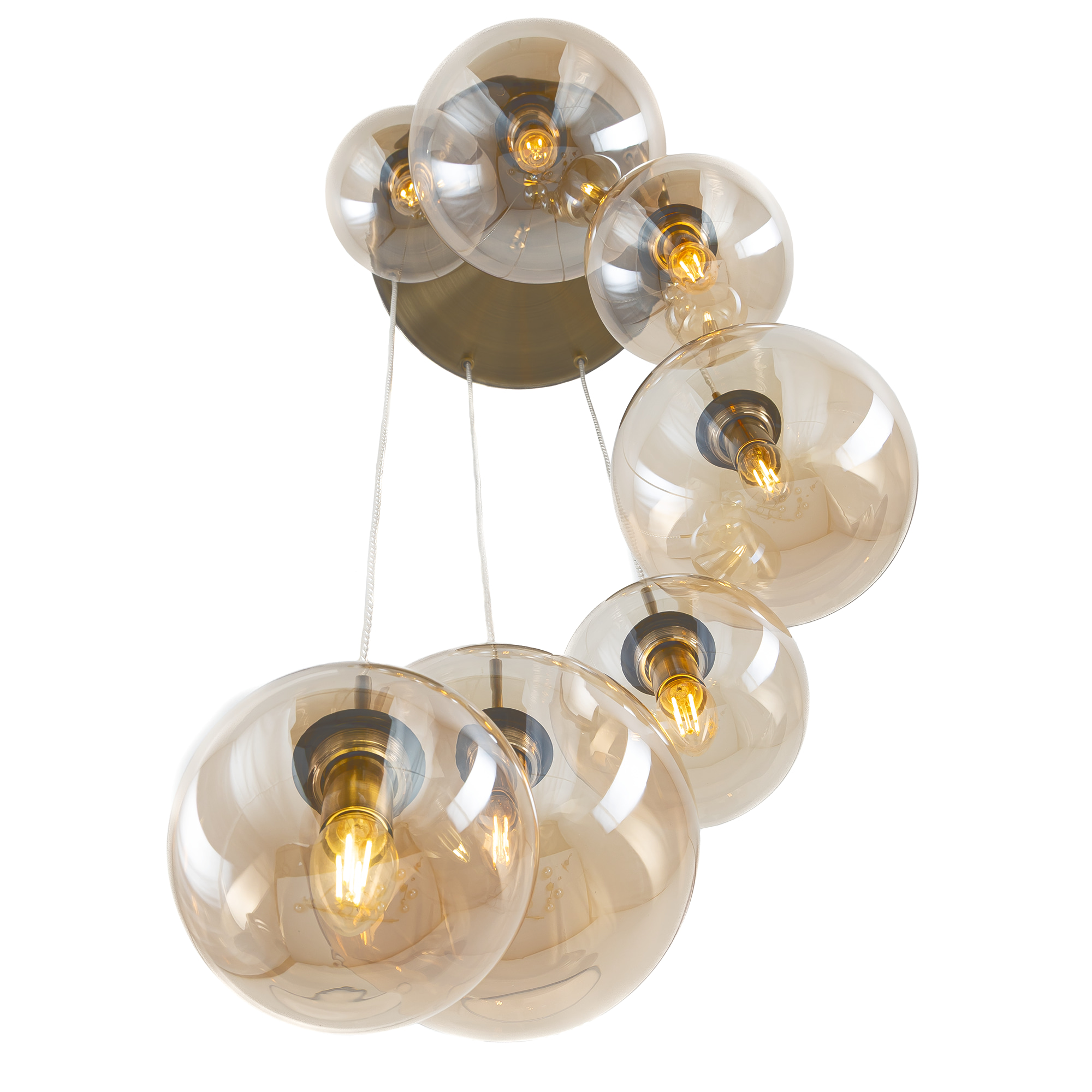 Citilux Томми CL102073 Люстра каскадная с янтарными шарами арт. 88941