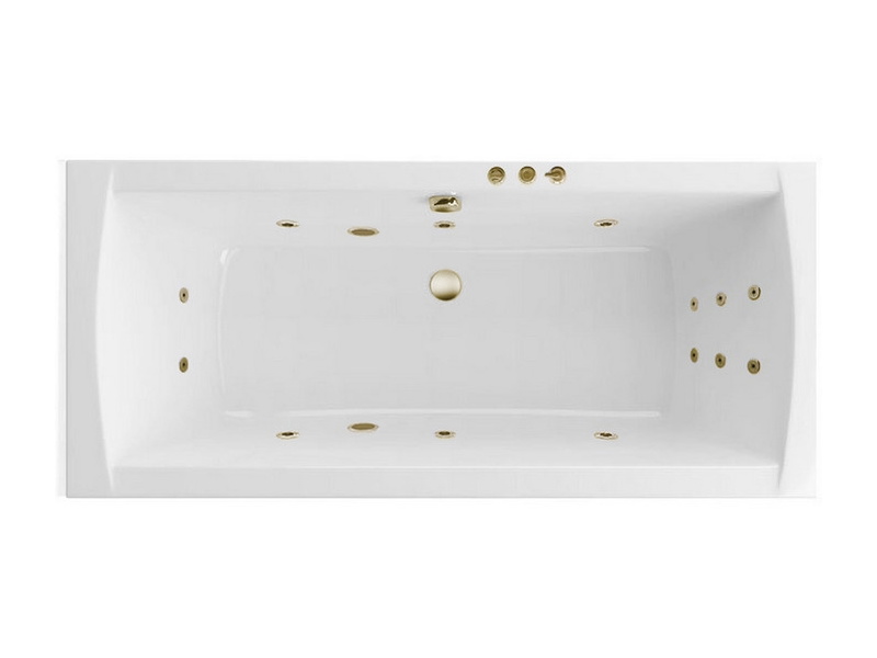 EXCELLENT Heaven Aquaria Lux Slim Ванна акриловая гидромассаж"SMART", 180x80 см, Белый глянец/бронза арт. 32394