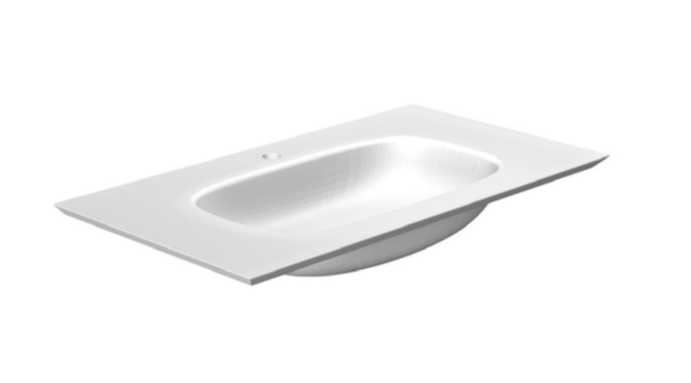 VERONA Slim-S Раковина 90x50x2.5 см, 1отв., БЕЗ перелива, БЕЗ ДК, Solid Cast белый матовый арт. 210009