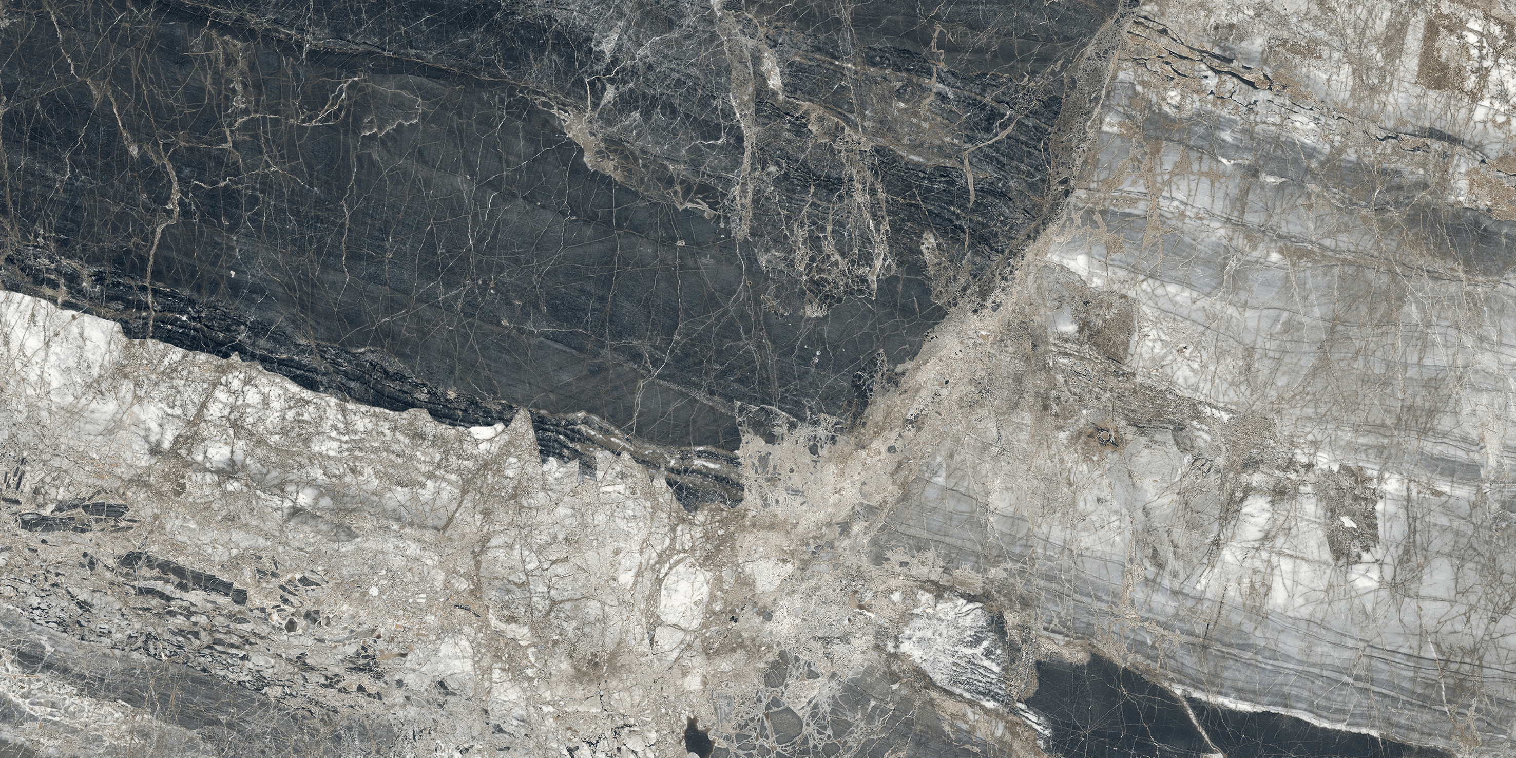 Лунар Неро Керамогранит графитовый 80х160 матовый+гл.чернила арт. 26014