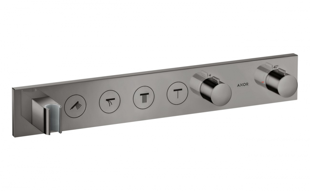 AXOR Showers Модуль термостата, Select 600/90, для 4 потребителей, Polished Black Chrome арт. 38125