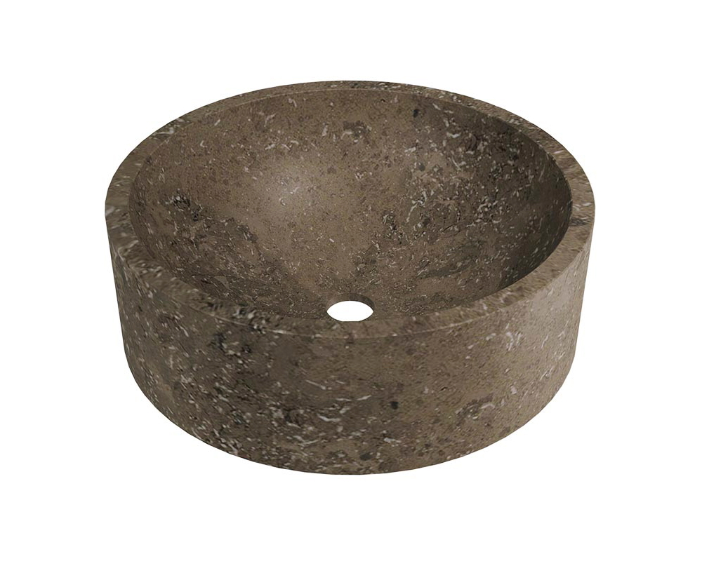 LANTIC NAVONA Раковина каменная на столешницу Ø42x14 см, Grey Stone арт. 36705