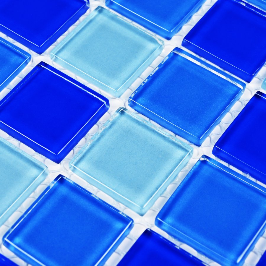Плитка декоративная стеклянная Blue wave-2/Голубая волна-2 25*25 300*300 арт. 90655