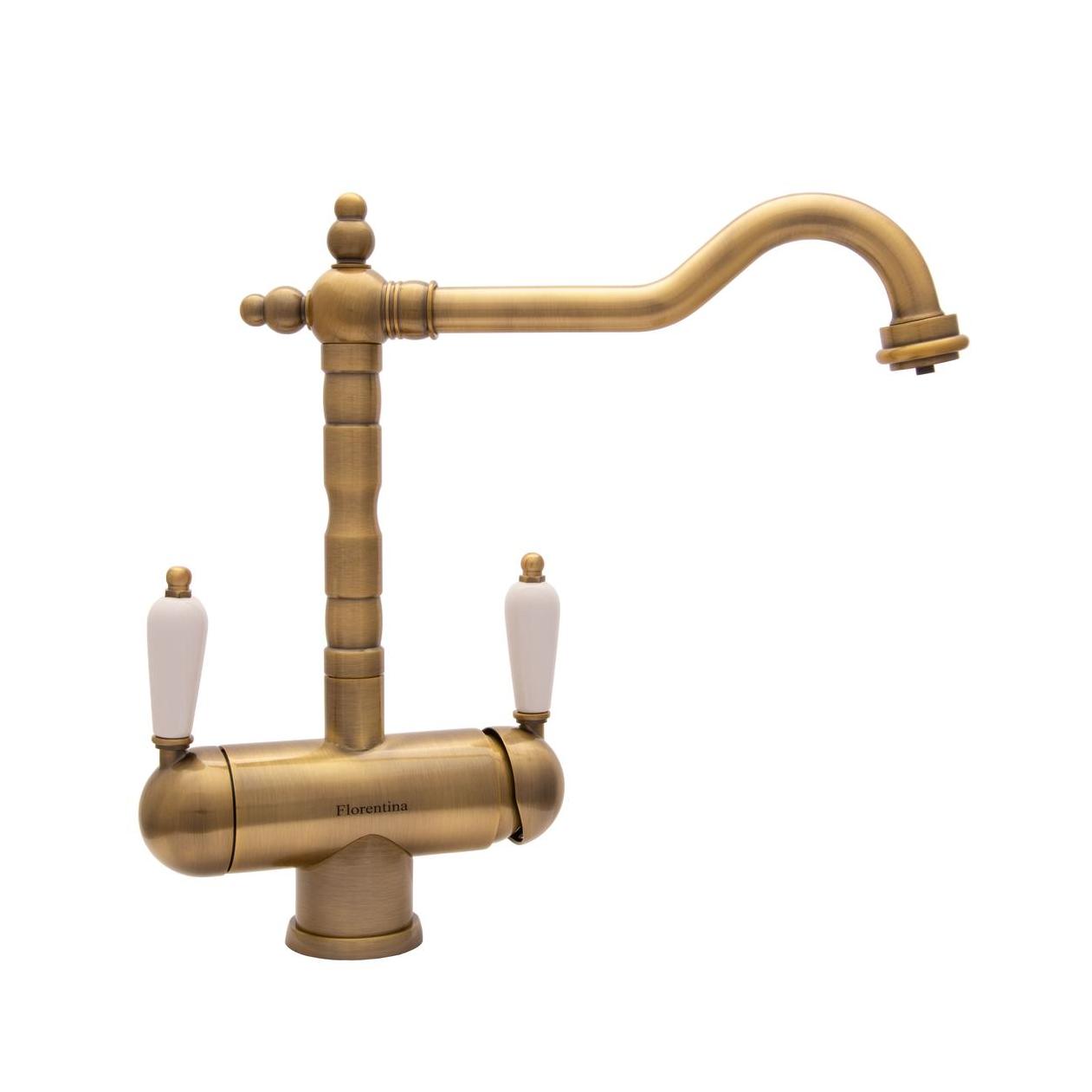 Смеситель для кухни с подключением фильтра Florentina АРИЯ 333.22H.2113.700, бронза арт. 171471