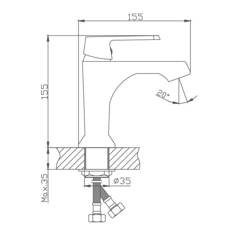Смеситель для раковины Haiba HB10804, белый арт. 162306