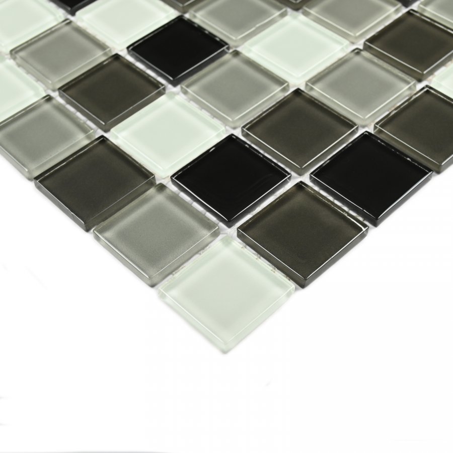 Плитка декоративная стеклянная Carbon mix/Карбон микс 4*25*25 300*300 арт. 90620