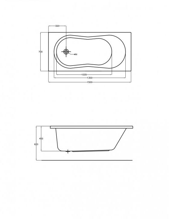 Ванна прямоугольная NIKE 150x70 арт. 25627
