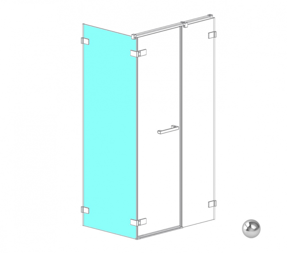 RADAWAY ARTA S2 100 Боковая стенка, 973-983хH2000 мм, хром+/прозрачное арт. 32606