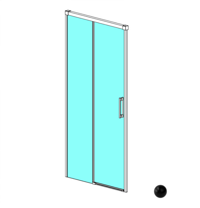 RADAWAY Idea Black DWJ 150 L Дверь в нишу раздвижная, 1487-1512xH2005 мм, черный/прозрачный арт. 32615