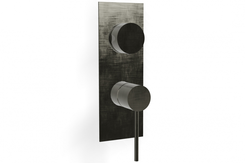 TREEMME Up+ Внешняя часть смесителя для душа на 2 выхода с переключател, CZ Brushed black chrome арт. 39664