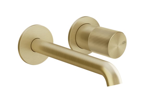 GESSI HABITO RIGATO Внешняя часть смесителя для раковины из стены, Brushed Brass PVD арт. 35373
