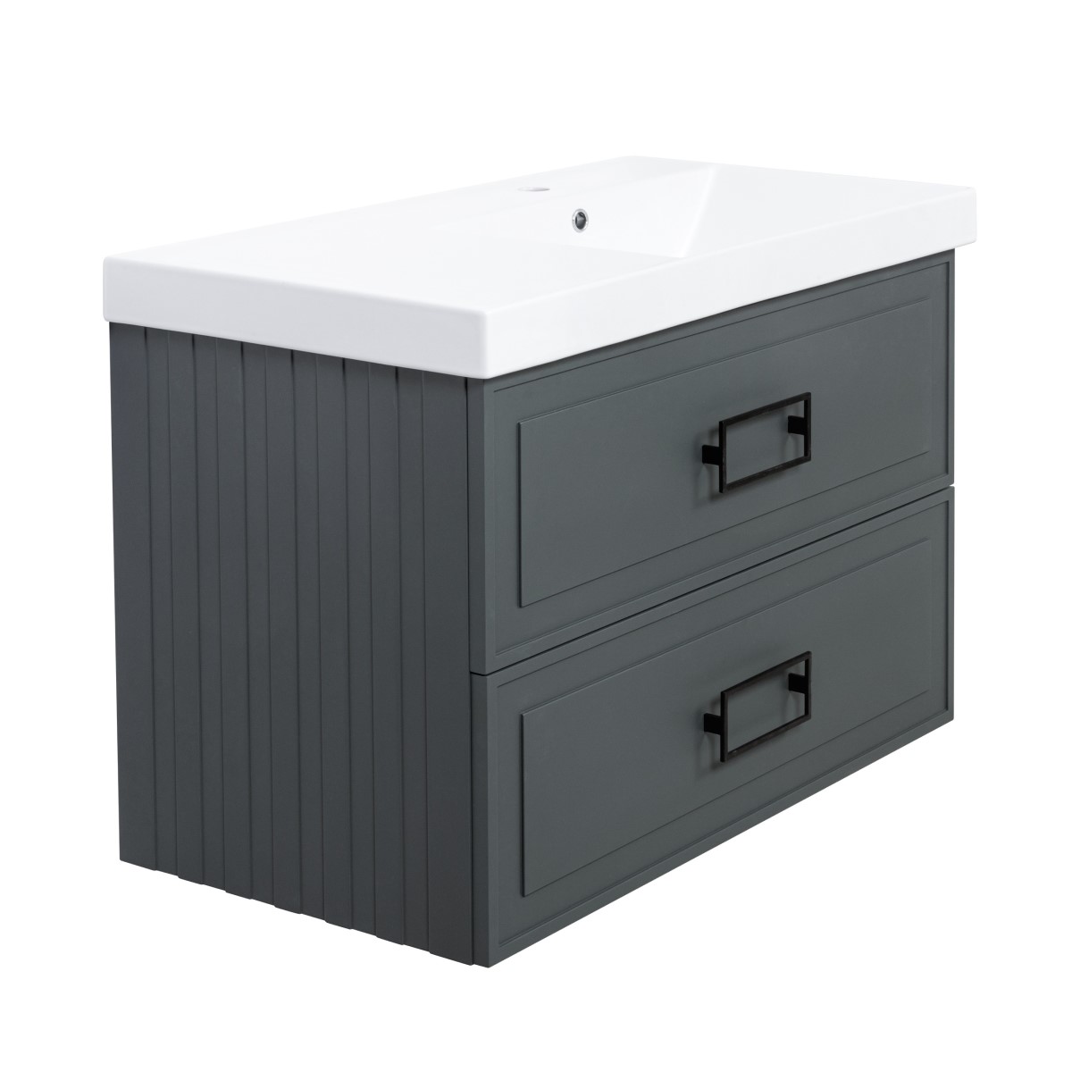 Тумба под раковину подвесная La Fenice Cubo TWIN FNC-01-CUB-G-90-2, серо-зеленая арт. 177385